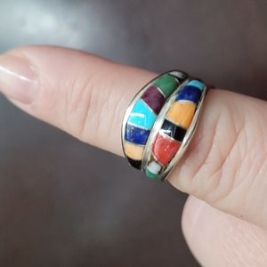 Brand new Sterling silver  Native American  ring and earing set.